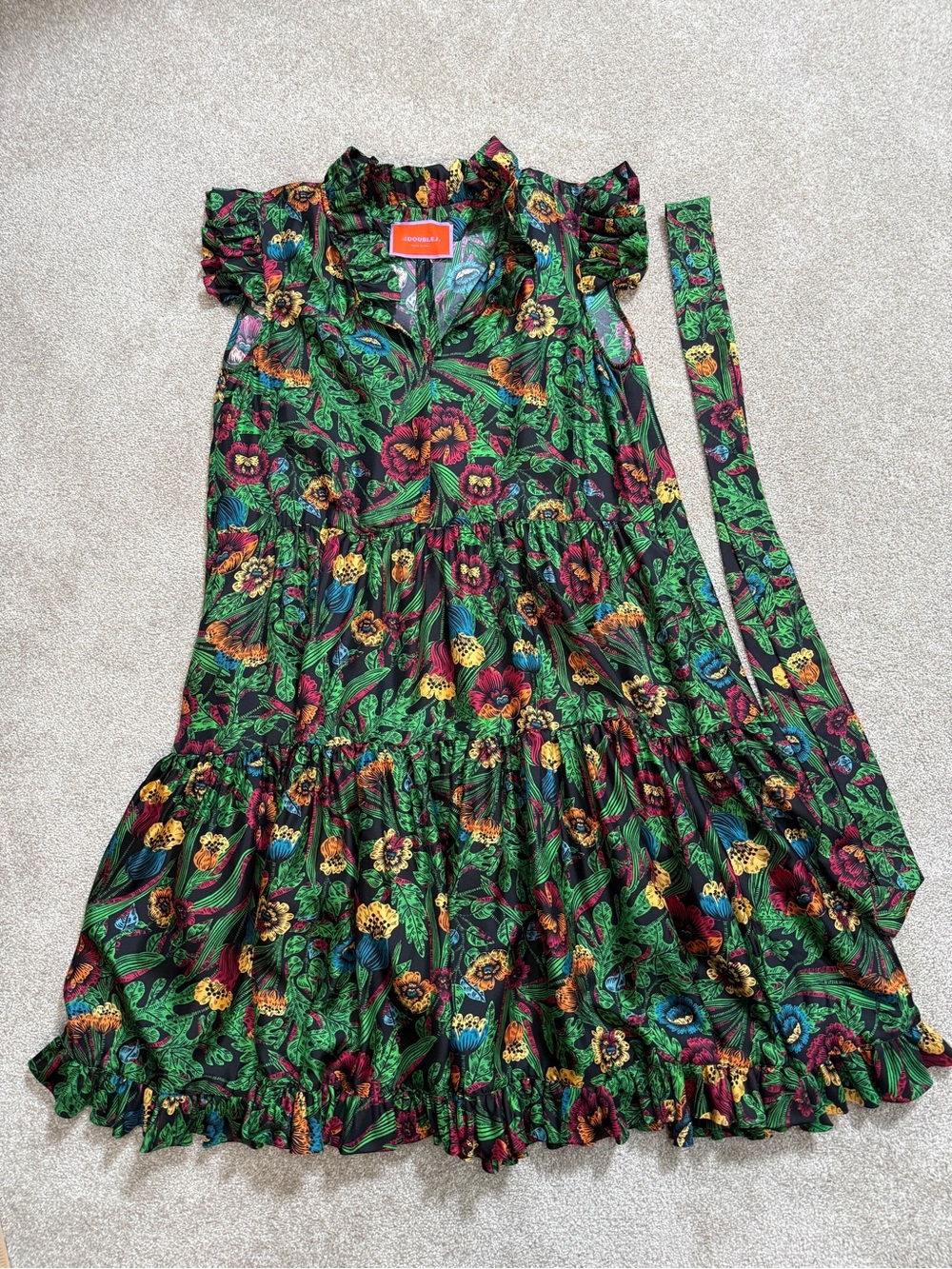 LA DOUBLEJ • Short & Sassy 100% Silk Ruffle Dress • Made in Italy • Medium - Picture 4 of 15